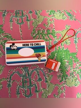 Havaianas Disney Mickey Mouse 'Here To Chill' Rainbow Case pouch with Red Strap